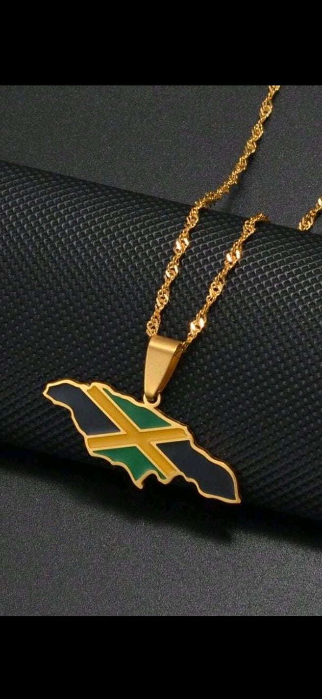 Jamaica flag necklace