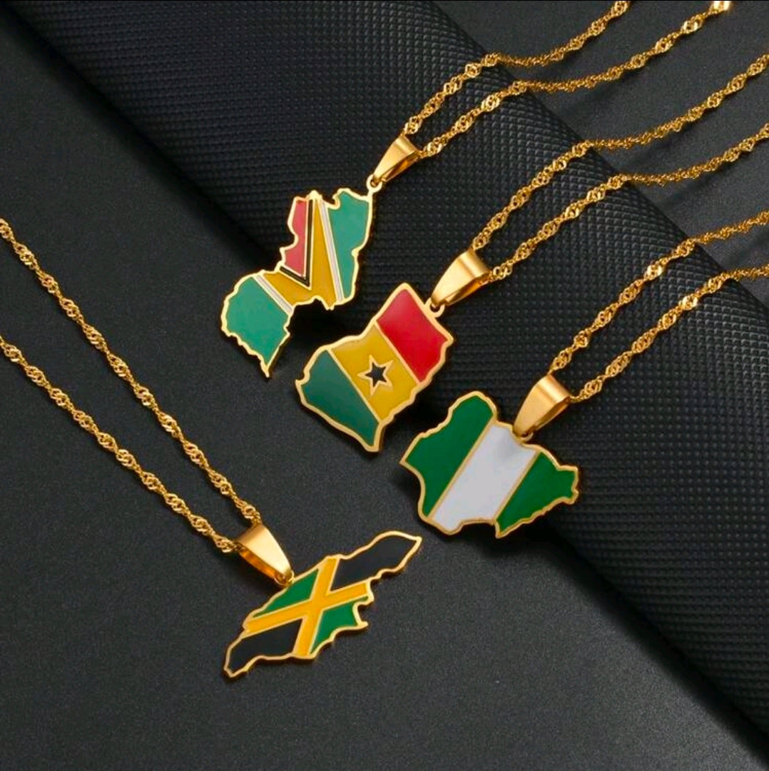Guyana flag necklace