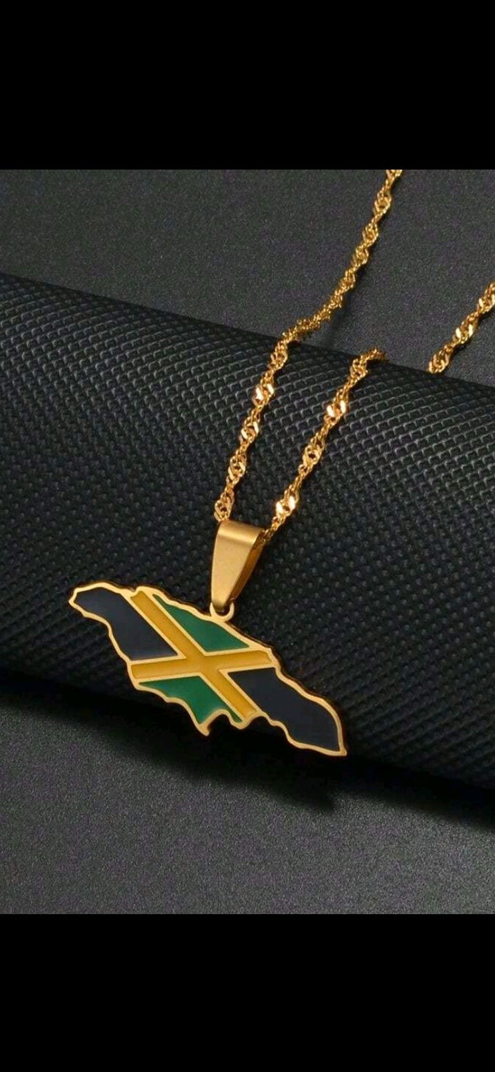 Jamaica flag necklace