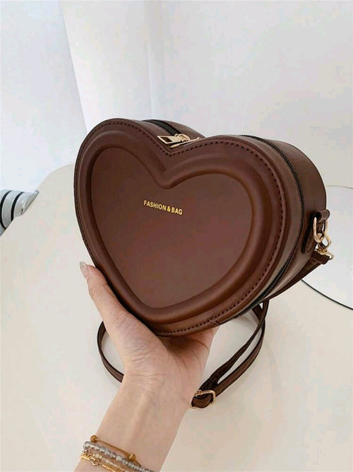 Brown heart handbag